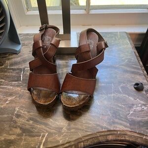 New Directions Dark Brown Strappy Sandals